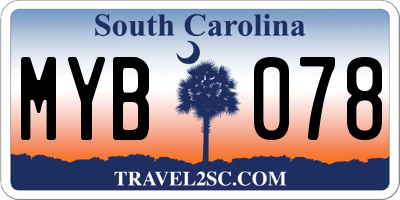 SC license plate MYB078