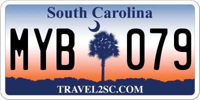 SC license plate MYB079