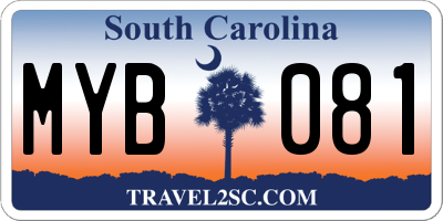 SC license plate MYB081
