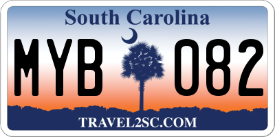 SC license plate MYB082