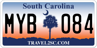 SC license plate MYB084
