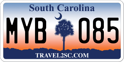 SC license plate MYB085