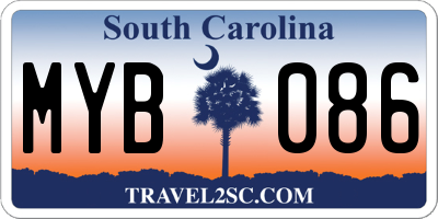 SC license plate MYB086