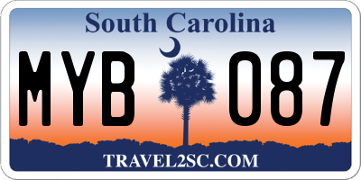 SC license plate MYB087