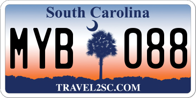 SC license plate MYB088