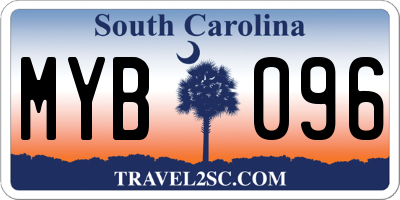 SC license plate MYB096