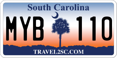 SC license plate MYB110