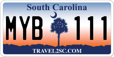 SC license plate MYB111