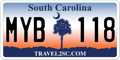 SC license plate MYB118