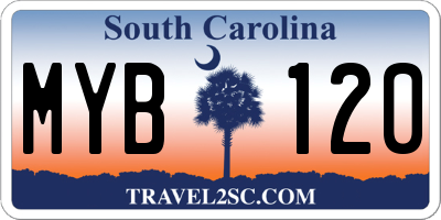 SC license plate MYB120