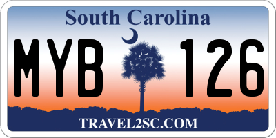 SC license plate MYB126