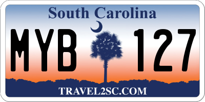 SC license plate MYB127