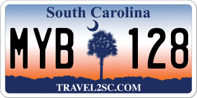 SC license plate MYB128
