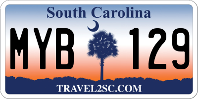 SC license plate MYB129
