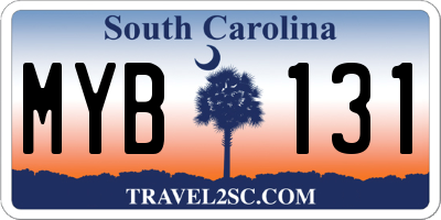 SC license plate MYB131