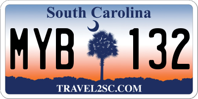 SC license plate MYB132