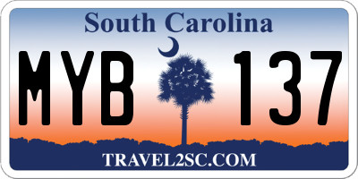 SC license plate MYB137