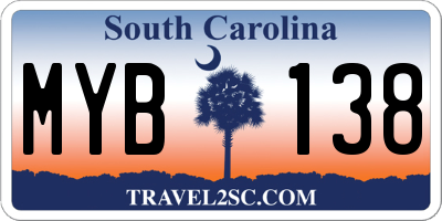 SC license plate MYB138