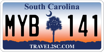 SC license plate MYB141