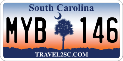 SC license plate MYB146