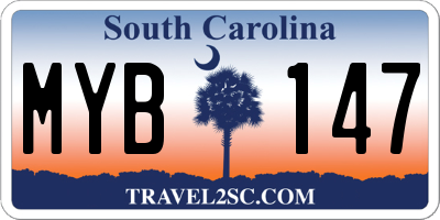 SC license plate MYB147