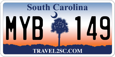 SC license plate MYB149