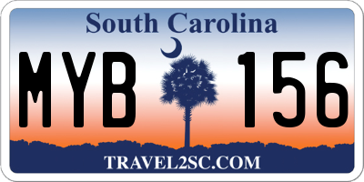 SC license plate MYB156