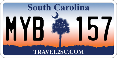 SC license plate MYB157