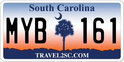 SC license plate MYB161