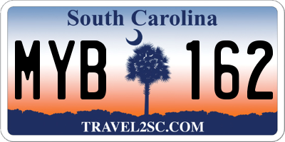 SC license plate MYB162