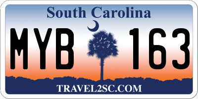 SC license plate MYB163