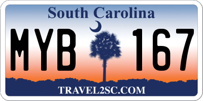 SC license plate MYB167