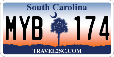 SC license plate MYB174