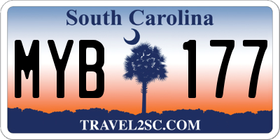 SC license plate MYB177