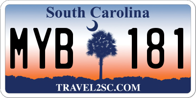 SC license plate MYB181