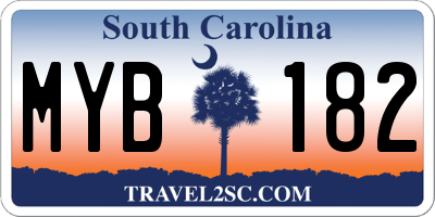 SC license plate MYB182