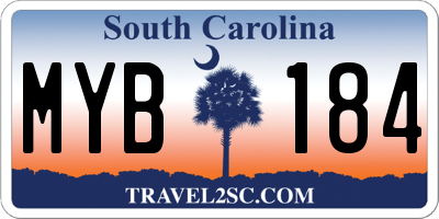 SC license plate MYB184