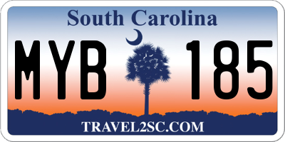 SC license plate MYB185