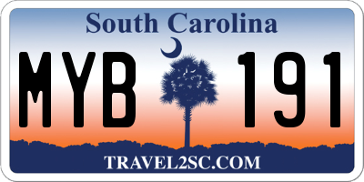 SC license plate MYB191