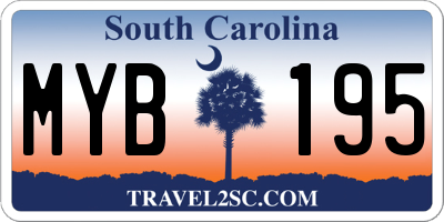 SC license plate MYB195