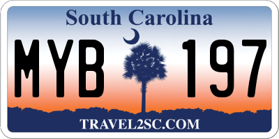 SC license plate MYB197