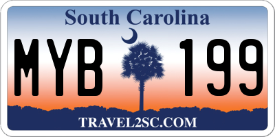 SC license plate MYB199