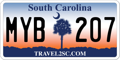 SC license plate MYB207