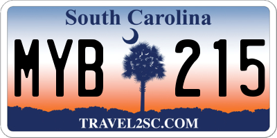 SC license plate MYB215