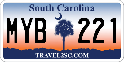 SC license plate MYB221