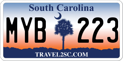 SC license plate MYB223