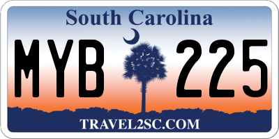 SC license plate MYB225