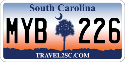 SC license plate MYB226