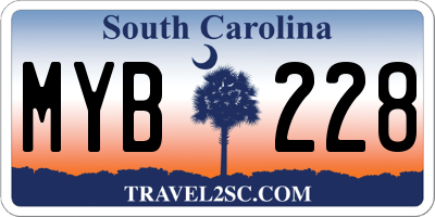SC license plate MYB228
