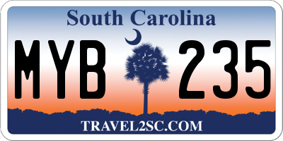 SC license plate MYB235
